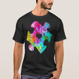 Camiseta Puzzle Tie Dye Autism Sensibilización Hombres Muje