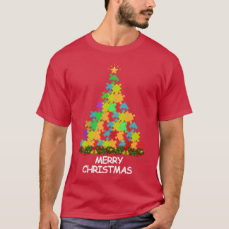 Camiseta Puzzles Christmasree Merry Christmas chica