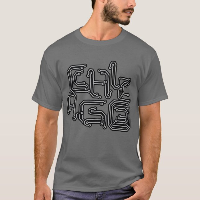 Camiseta PWB electrónico T de Chicago - gris oscuro (Anverso)