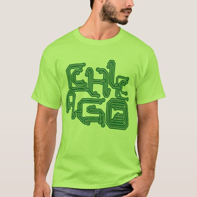Camiseta PWB electrónico T de Chicago - verde claro (Anverso)