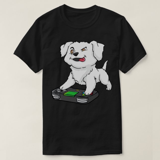 Camiseta Pyrenees Gamepad Kawaii (Diseño del anverso)