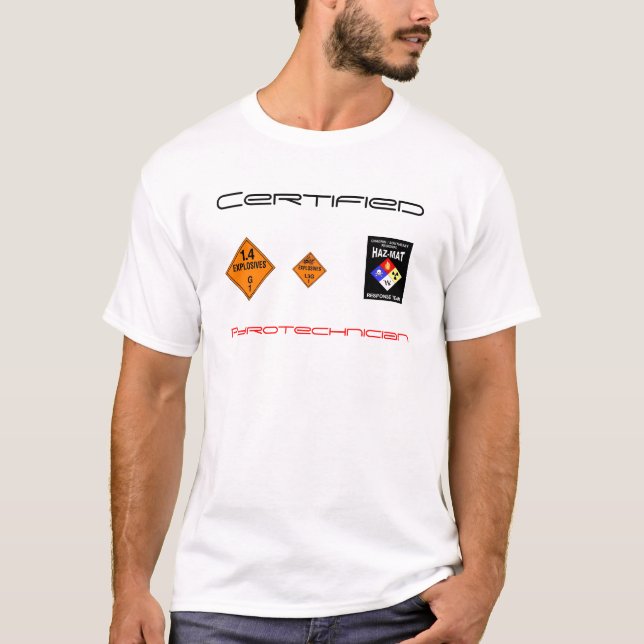 Camiseta Pyrotechnician certificado (Anverso)