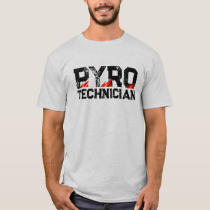 Camiseta PyroTechnician con llamas ardientes