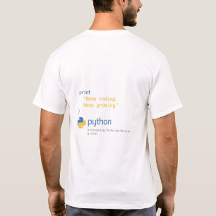 Camiseta Python y su creador con el año de la creación