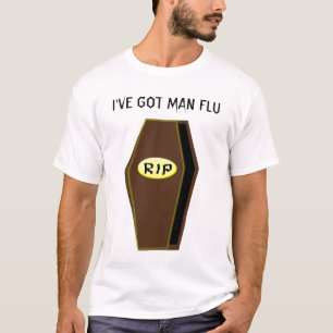 Camiseta Q.E.P.D. Hombre Flu Funny Coffin del Personalizado