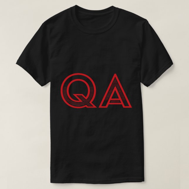 Camiseta QA - Garantía de calidad (texto rojo) (Diseño del anverso)
