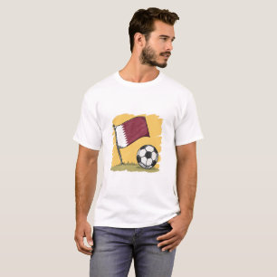 Camiseta Qatar flag and crayon-style soccer ball