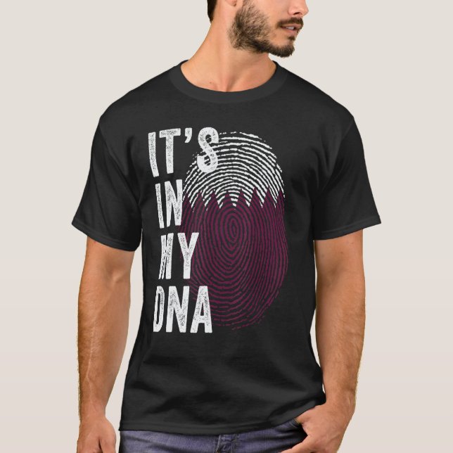 Camiseta Qatar It's In My DNA Cute Qatari Fingerprint Qatar (Anverso)