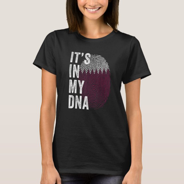 Camiseta Qatar It's In My DNA Cute Qatari Fingerprint Qatar (Anverso)