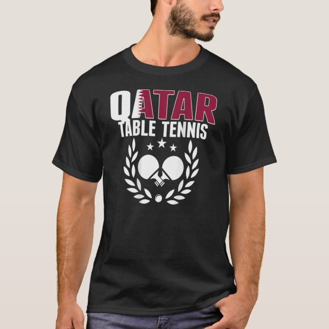 Camiseta Qatar Ping Pong Orgullosa Mesa de Tenis (Anverso)
