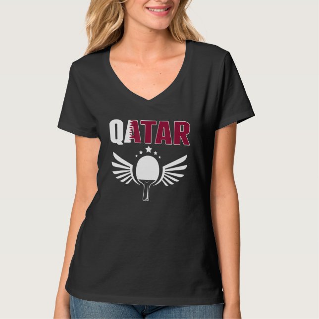 Camiseta Qatar Ping Pong  Proud Qatari Table Tennis Support (Anverso)