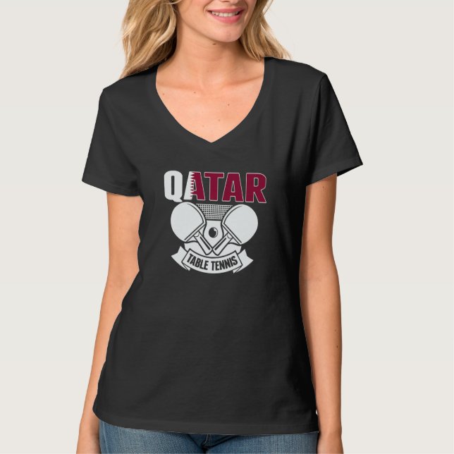 Camiseta Qatar Ping Pong  Proud Qatari Table Tennis Support (Anverso)