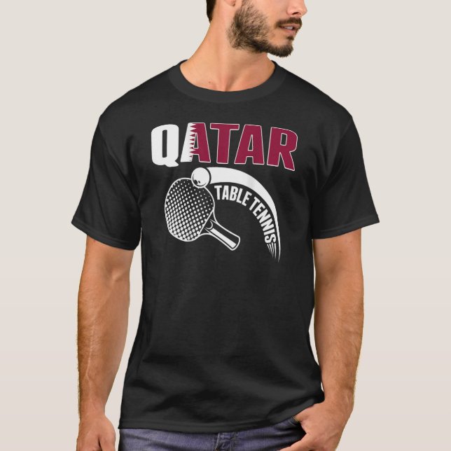 Camiseta Qatar Table Tennis Qatari Ping Pong Supporter Spo (Anverso)