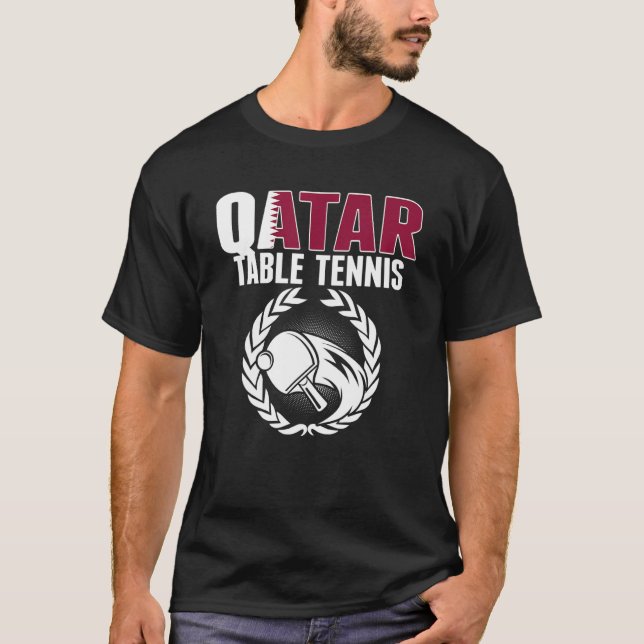 Camiseta Qatar Table Tennis Qatari Ping Pong Supporter Spo (Anverso)