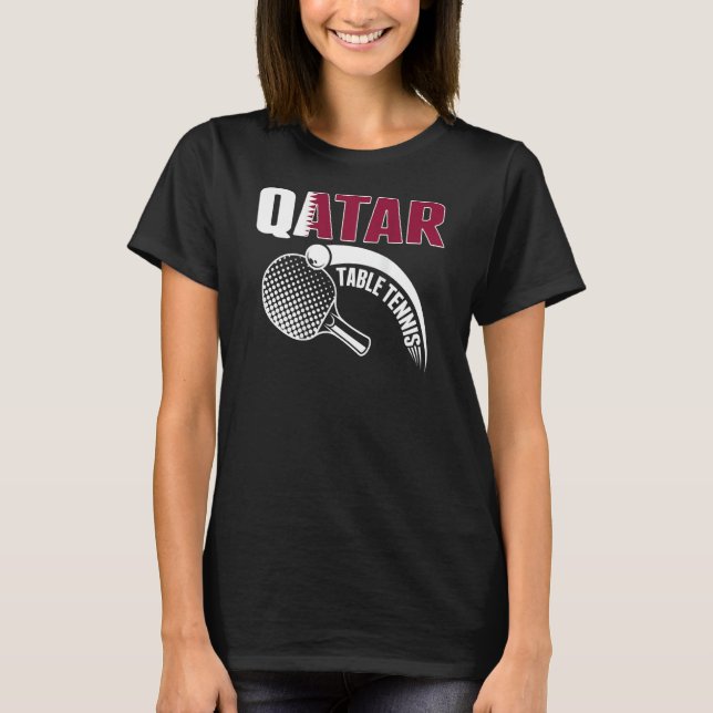 Camiseta Qatar Table Tennis  Qatari Ping Pong Supporter Spo (Anverso)