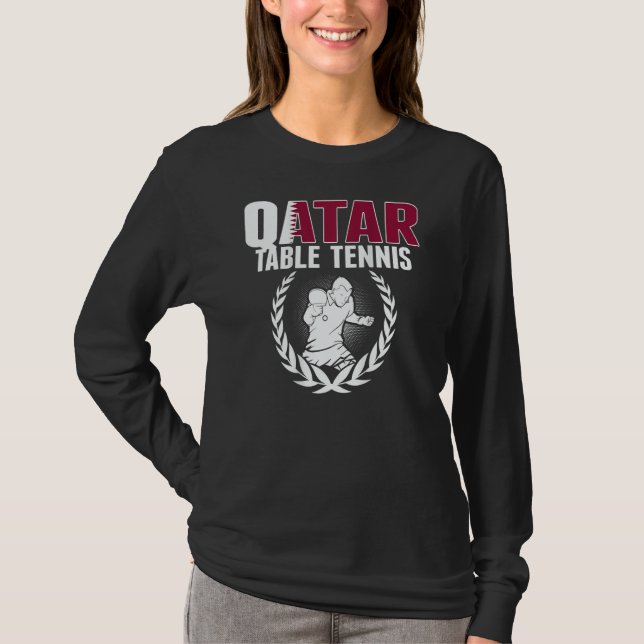 Camiseta Qatar Table Tennis   Qatari Ping Pong Team Support (Anverso)