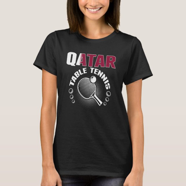 Camiseta Qatar Table Tennis     Support Qatari Ping Pong Te (Anverso)
