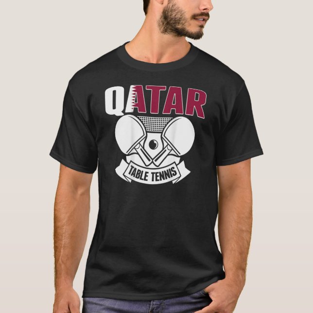 Camiseta Qatar Table Tennis Support Qatari Ping Pong Team (Anverso)