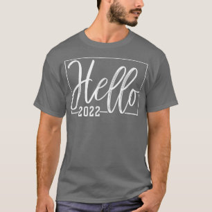 Camiseta QbYP Hello 2022 Firework Feliz año nuevo Fiesta Co