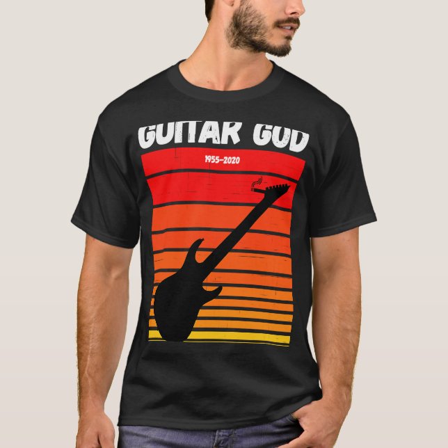 Camiseta QEPD Eddie Tribut RETRO GUITAR GOAR Guitarra con C (Anverso)