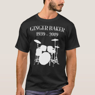 Camiseta QEPD Ginger Baker 1939-2019 con tambores Classic T