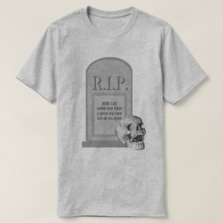 Camiseta QEPD Halloween Here Miente Fred Tombstone T2