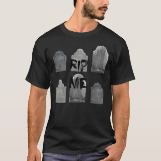 Camiseta QEPD Me Six Graves Head Stone Design with Text Cla