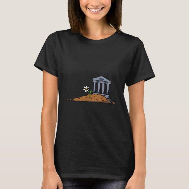 Camiseta QEPD Tomb Bank Graveyard para Crypto Advocates & P (Anverso)