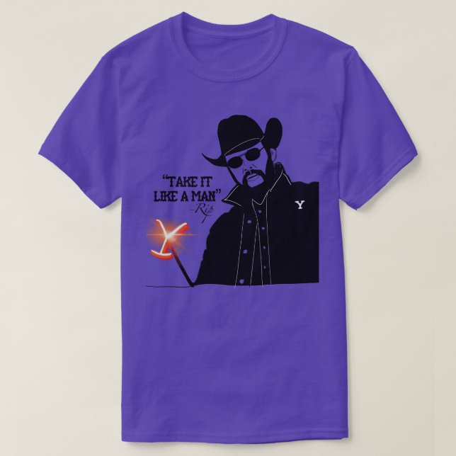 Camiseta QEPD Yellowstone Tómalo como un hombre TShirt (Diseño del anverso)