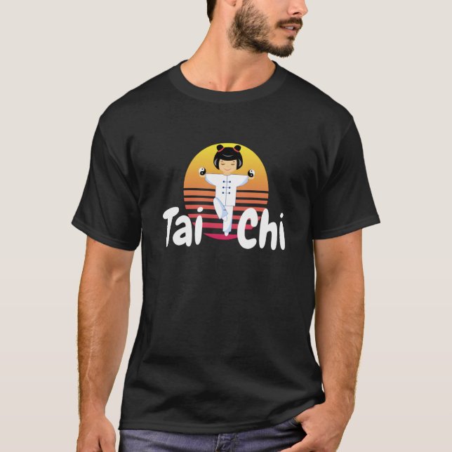 Camiseta Qigong Tai Chi para hombres mujeres y niños a la e (Anverso)