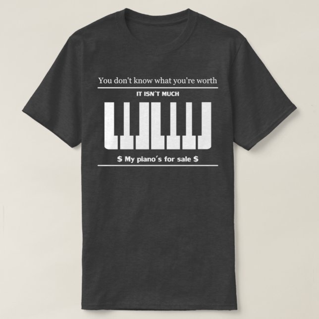 Camiseta Qotsa Soy diseño de piano de diseño (Diseño del anverso)