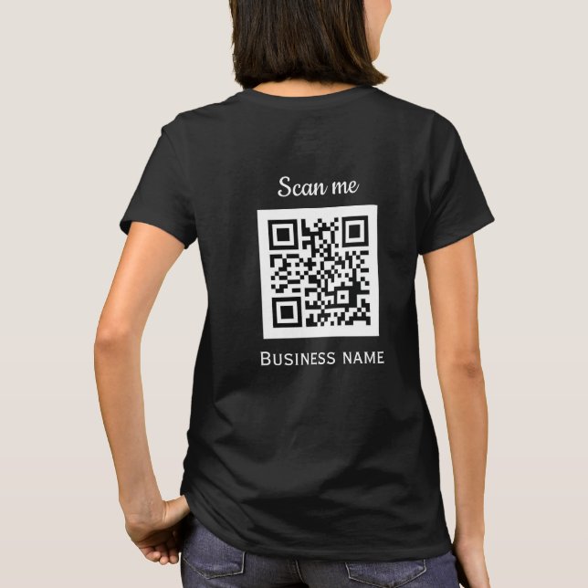 Camiseta QR Code Business Logo Profesional Negro Moderno (Reverso)