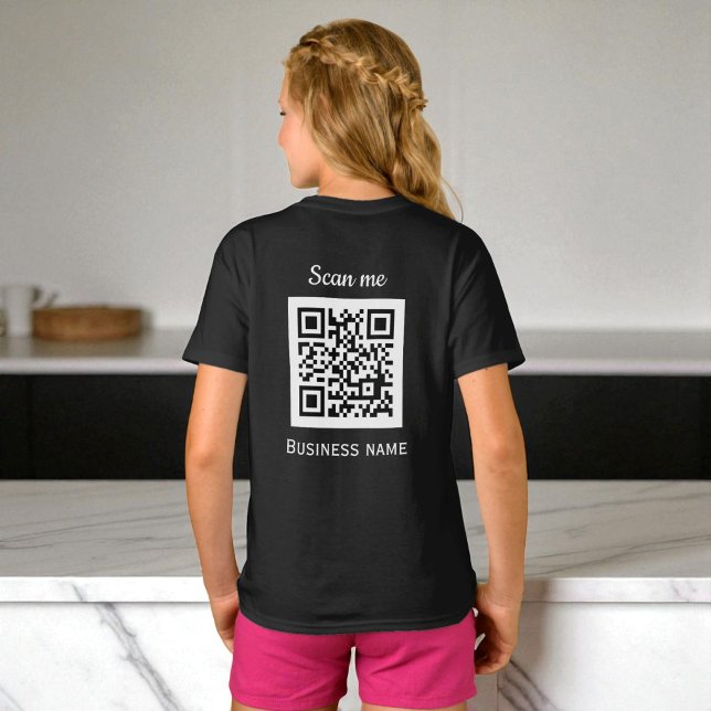 Camiseta QR Code Business Logo Profesional Negro Moderno (Subido por el creador)