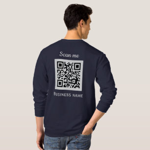 Camiseta QR Code Business Logo Professional Navy Azul