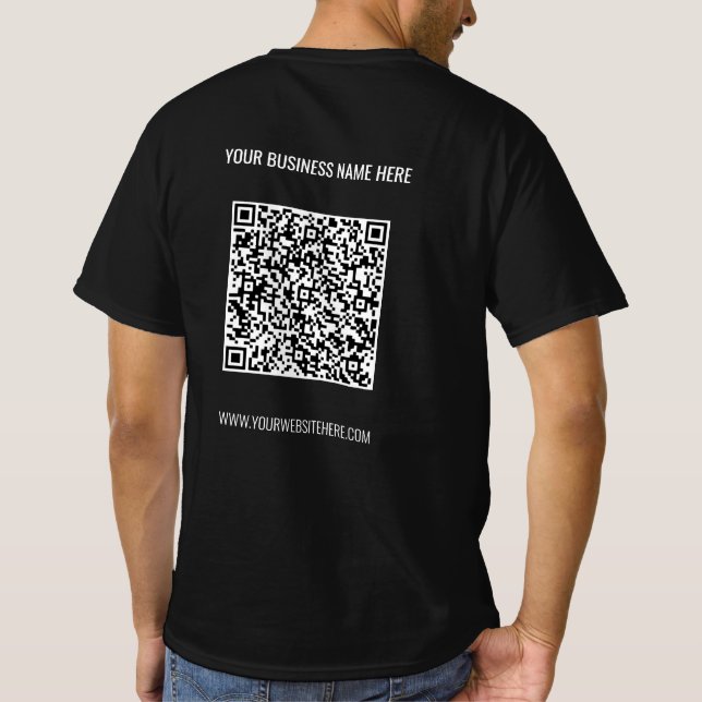 Camiseta QR Code Custom Text T-Shirt - Promotional Business (Reverso)