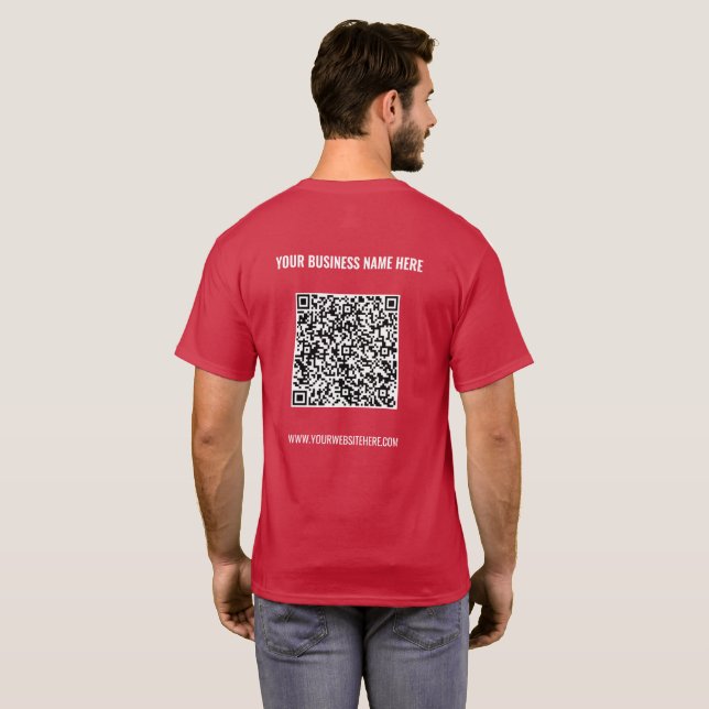 Camiseta QR Código Analizar información Personalizado Texto (Reverso completo)