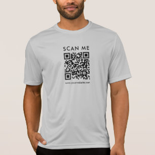 Camiseta QR Código Escanear Me Mens Doble cara Imprimir Pla