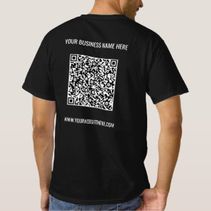 Camiseta QR Código Personalizado Textos Compañía promociona