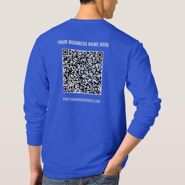Camiseta QR Código T-Shirt Información del sitio web de su  (Reverso)