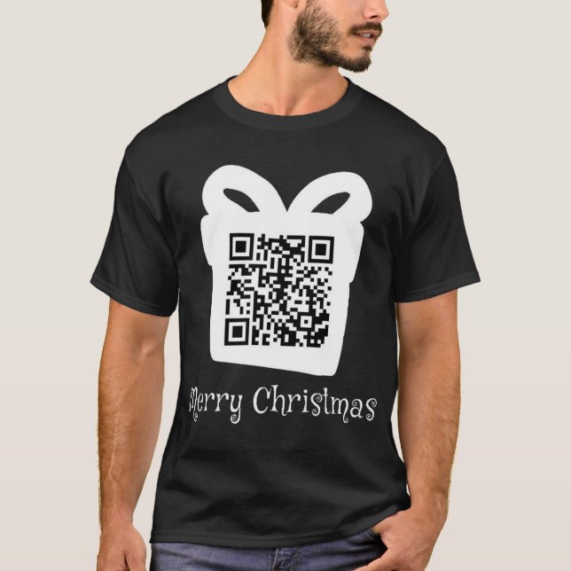 Camiseta QR Rick Rolled - Navidades - Blanco (Anverso)