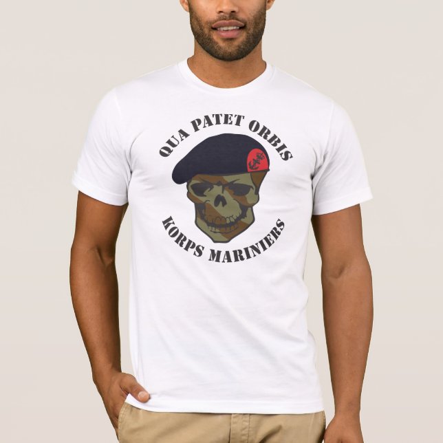 Camiseta Qua Patet Orbis, Korps Mariniers (Anverso)