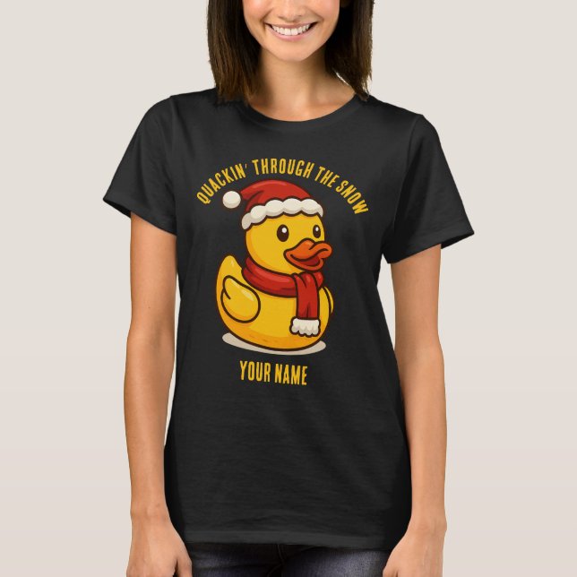 Camiseta Quackin' Through the Snow Rubber Duck Christmas (Anverso)
