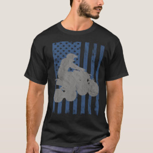 Camiseta Quad Biker Bandera Americana ATV Cuatro Ruedas Qua