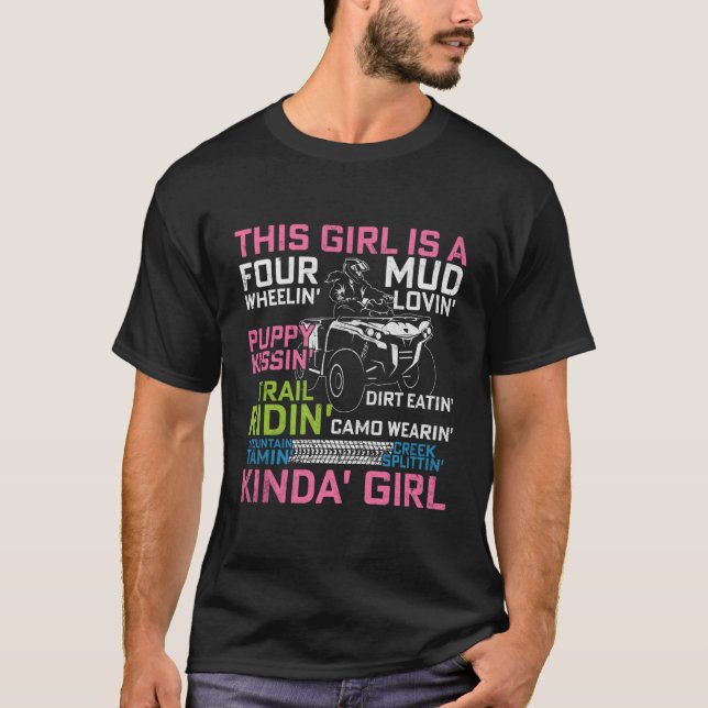 Camiseta Quad Princess Atv 4 Wheeler Quad Offroad Mud Mx Gi (Anverso)