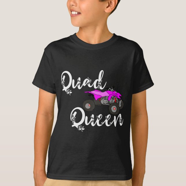 Camiseta Quad Queen ATV Quad Biker Chica conducir cuatro ru (Anverso)