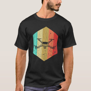 Camiseta Quadcopter de vuelo con drones retro-piloto de cos