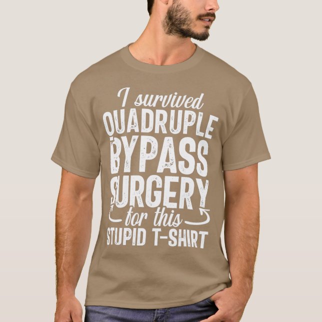 Camiseta Quadruple Quadruple Bypass Cirugía Mordaza de Recu (Anverso)