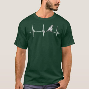 Camiseta Quail Bird Quail Dueño Bird Watcher Heartbeat EKG
