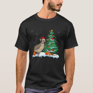 Camiseta Quail Lover Navidades Quail Wearing Santa Hat Xmas