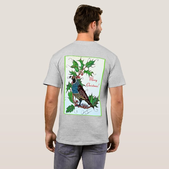 Camiseta Quail para navidades (Reverso completo)